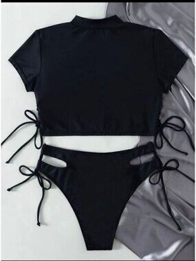 Women's Black Tie-Side Bikini Set - Brand